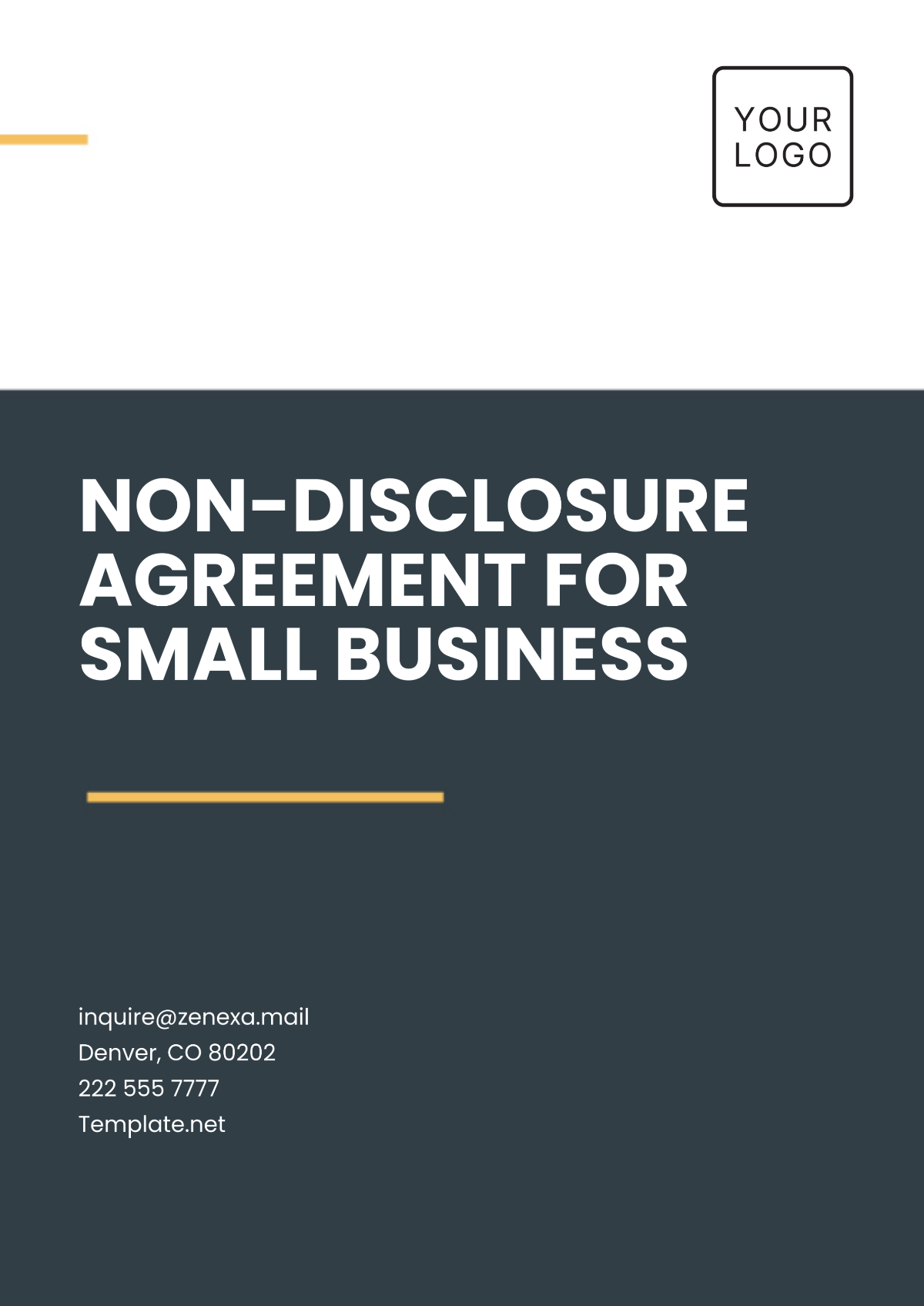 Non-Disclosure Agreement for Small Business Template - Edit Online & Download