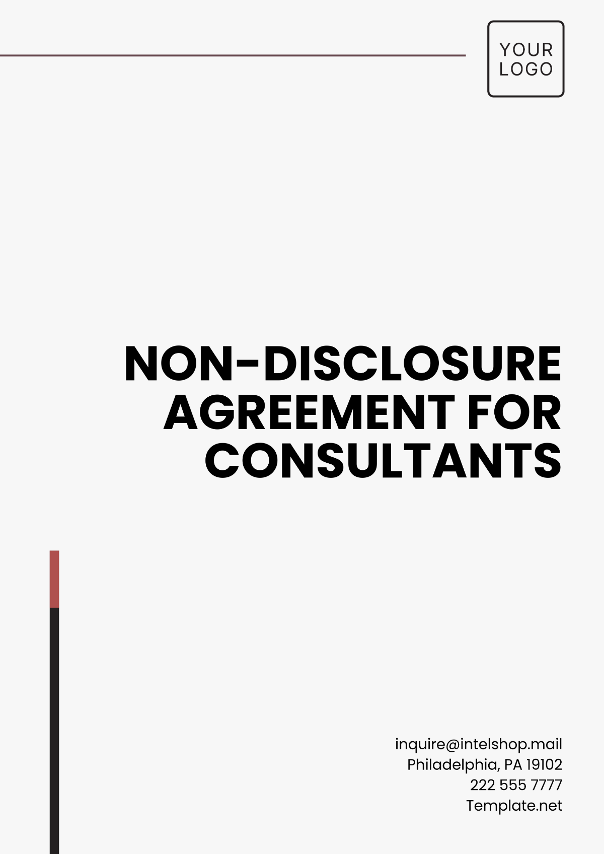 Non-Disclosure Agreement for Consultants Template - Edit Online & Download