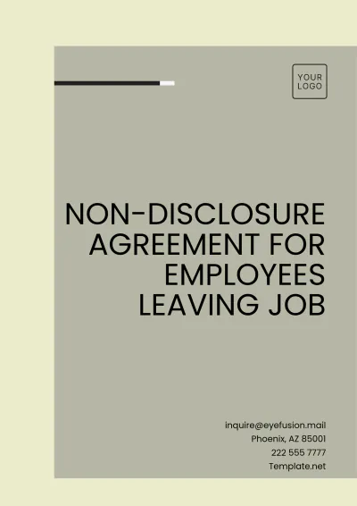 Free Non-Disclosure Agreement for Employees Leaving Job Template to Edit Online