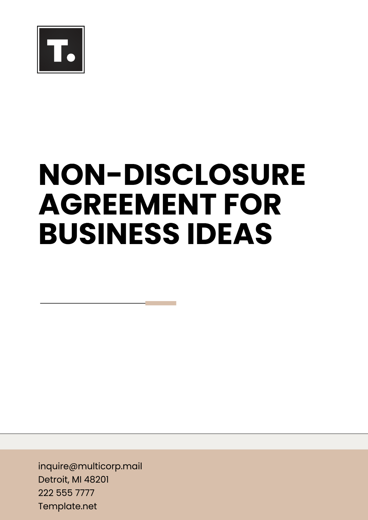 Non-Disclosure Agreement for Business Ideas Template - Edit Online & Download