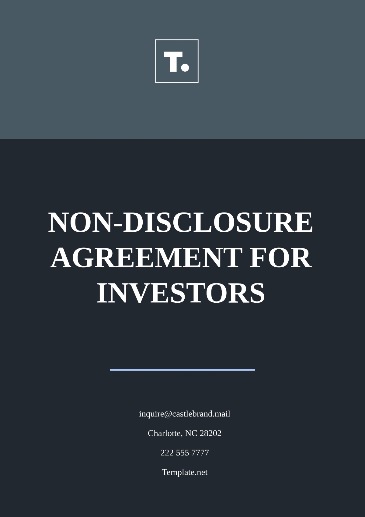 Non-Disclosure Agreement for Investors Template - Edit Online & Download