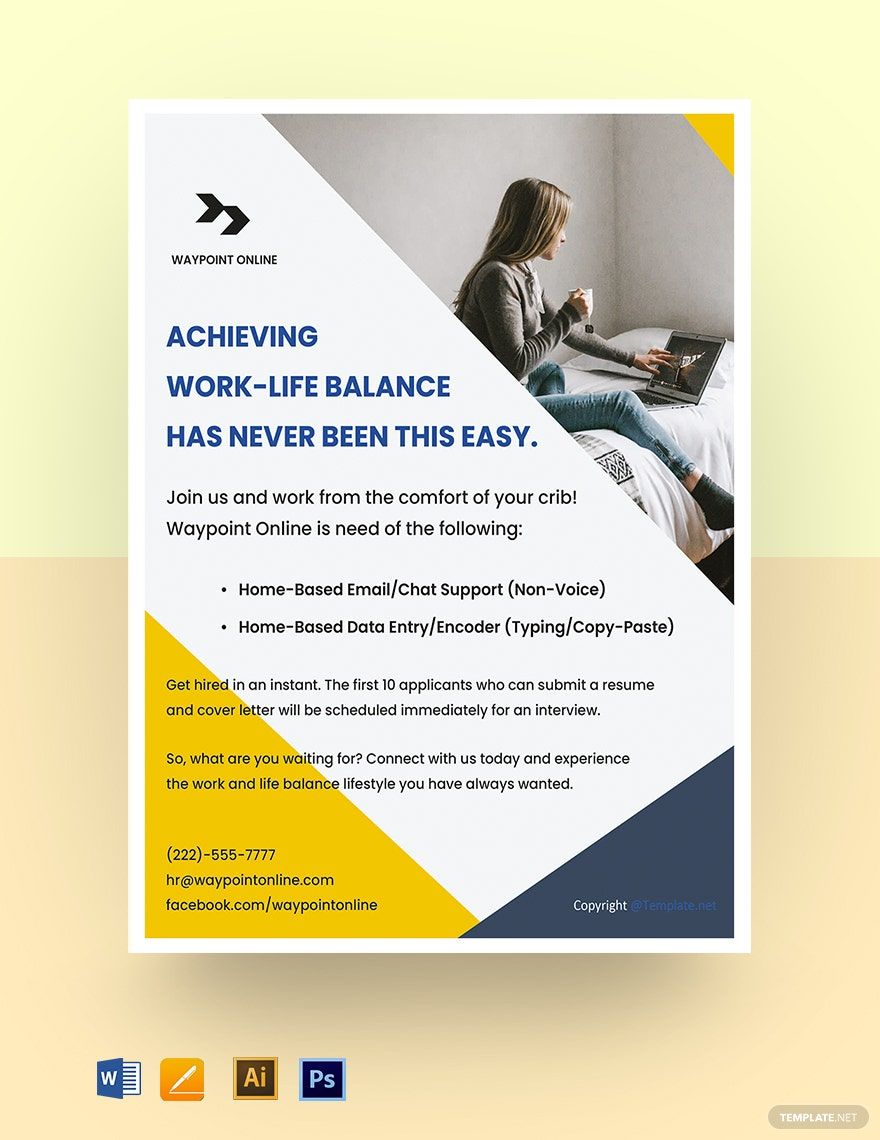 Free Modern Work From Home Flyer Template