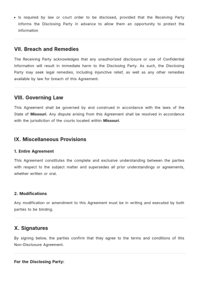 Free Non-Disclosure Agreement for Contractors Template to Edit Online