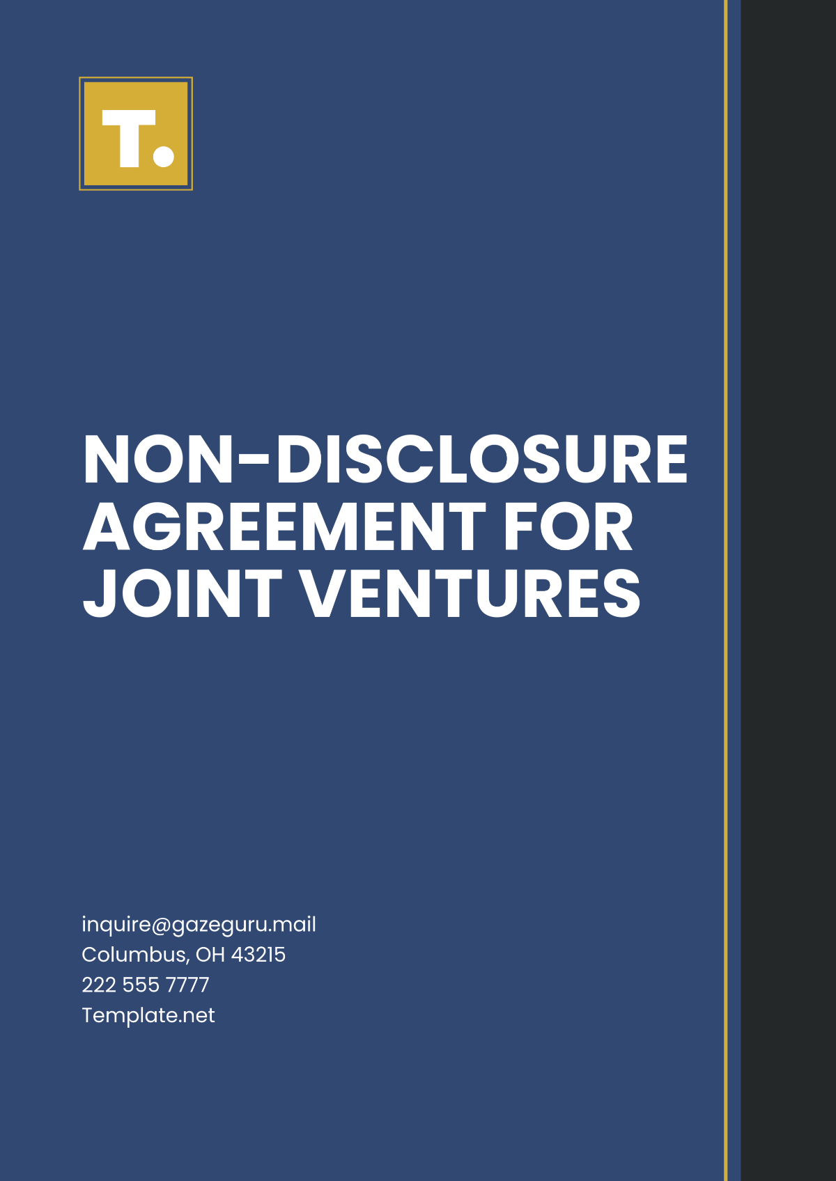 Non-Disclosure Agreement for Joint Ventures Template - Edit Online & Download