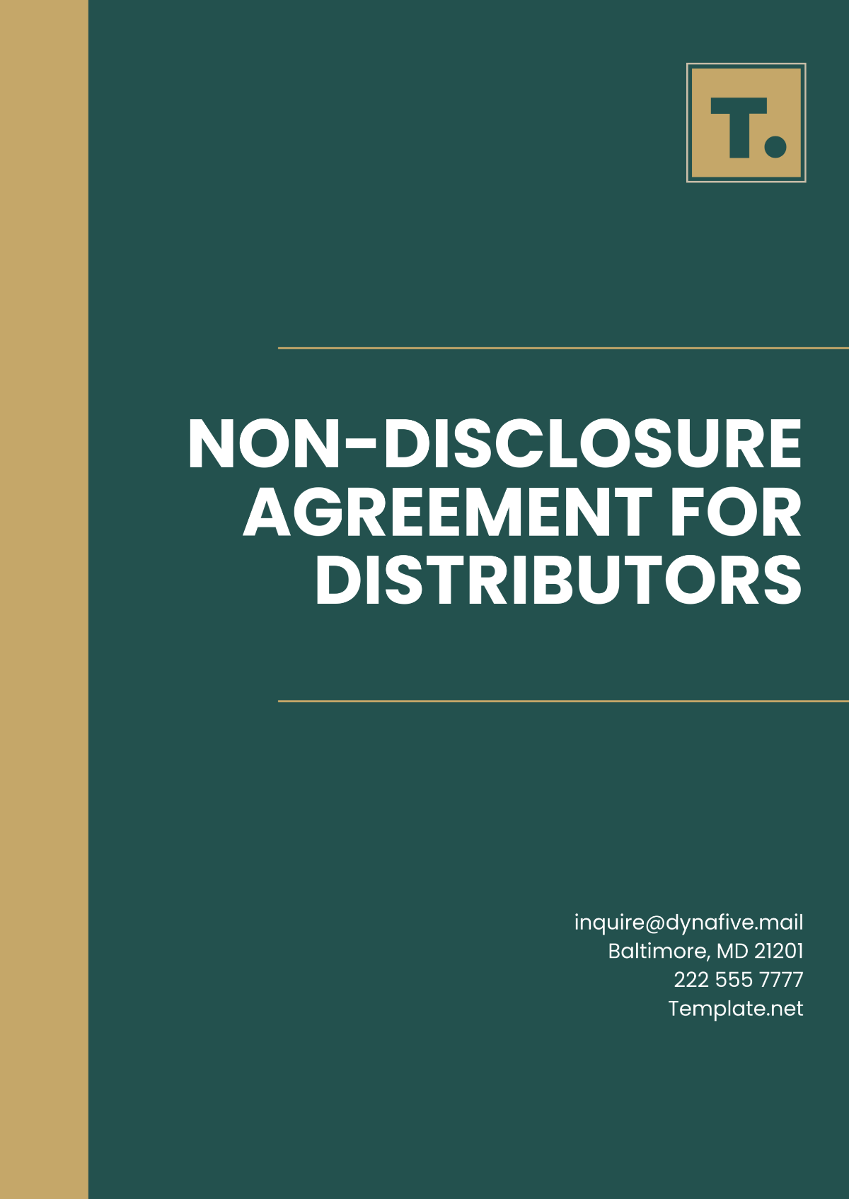 Non-Disclosure Agreement for Distributors Template - Edit Online & Download