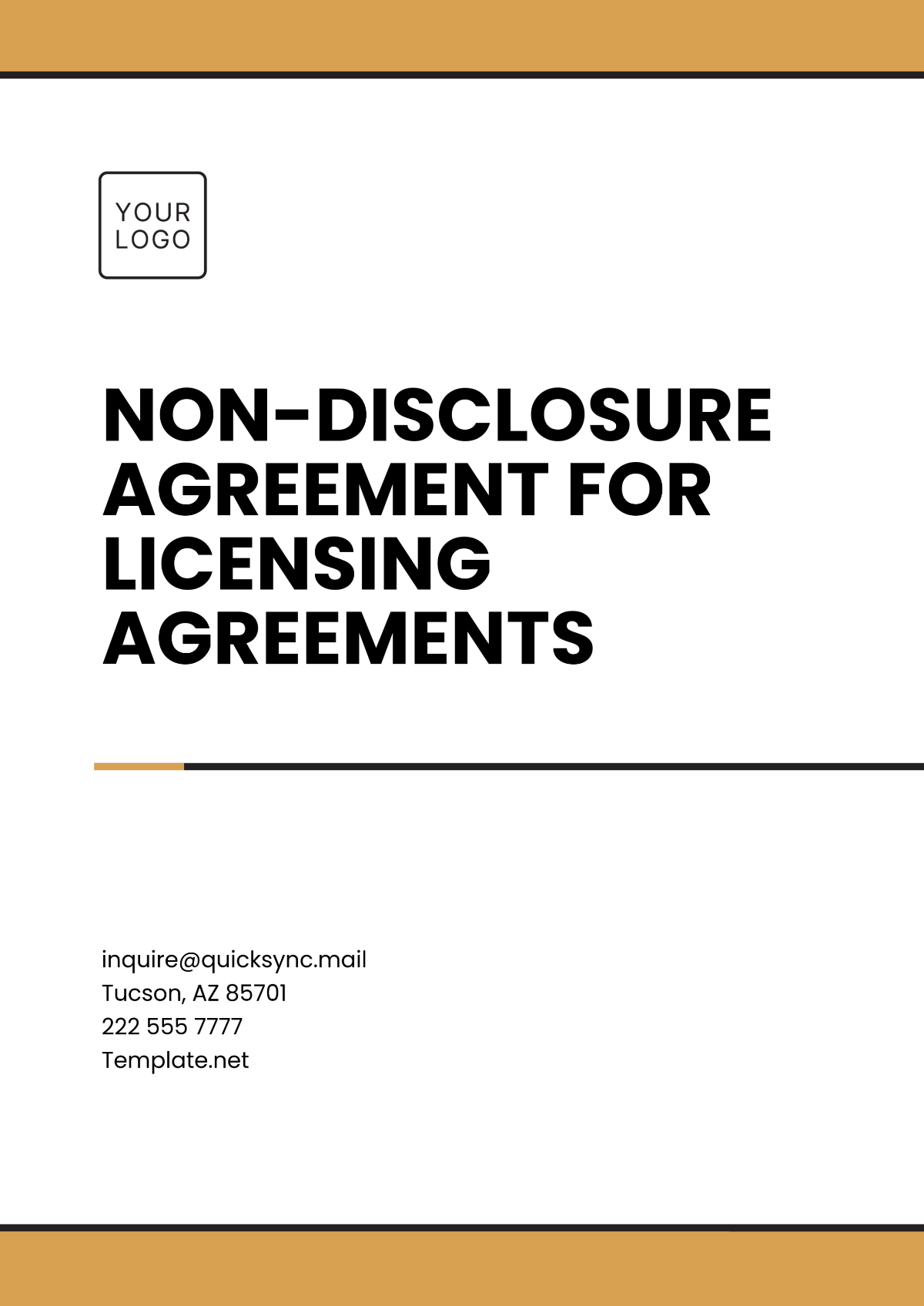 Non-Disclosure Agreement for Licensing Agreements Template - Edit Online & Download