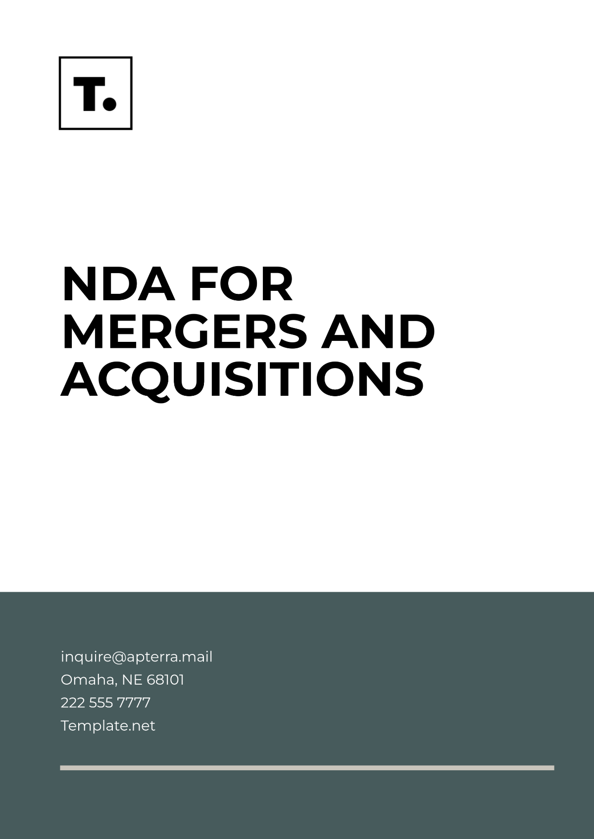 NDA Template for Mergers and Acquisitions - Edit Online & Download