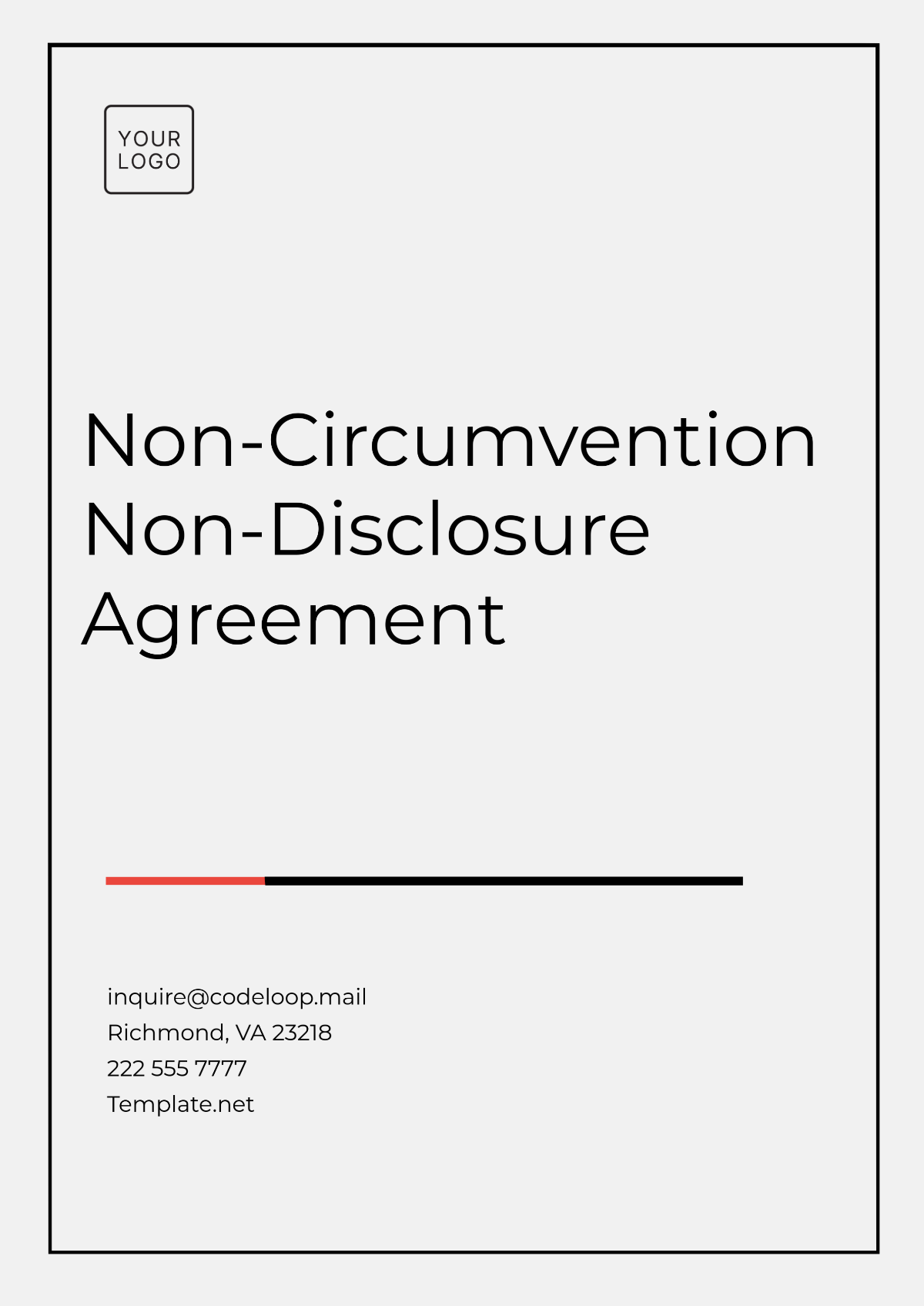 Non-Circumvention Non-Disclosure Agreement Template - Edit Online & Download