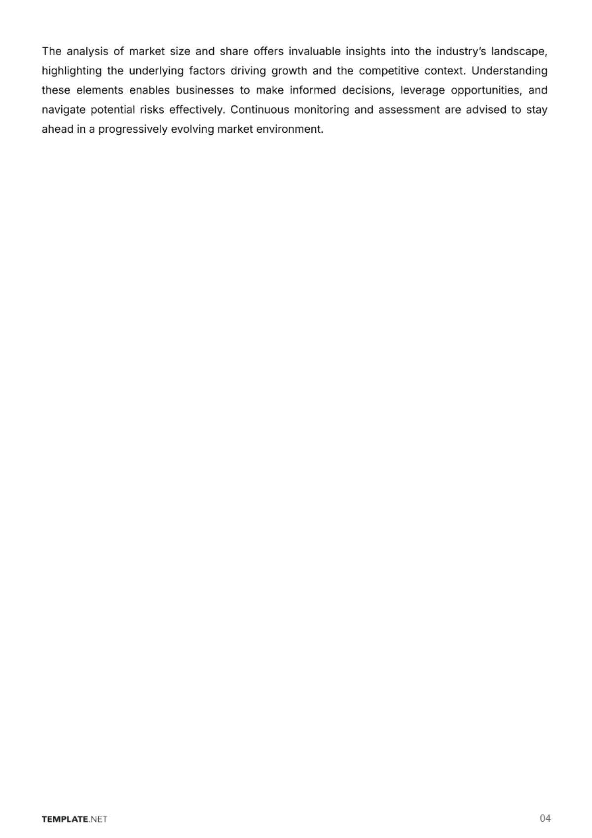 Free Market Size and Share Outline Analysis Template to Edit Online