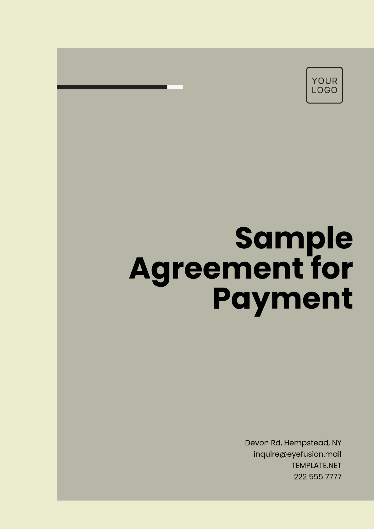 Free Sample Agreement for Payment Template