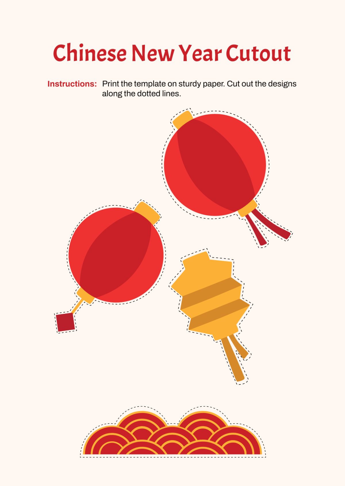 Free Chinese New Year Cutout Template