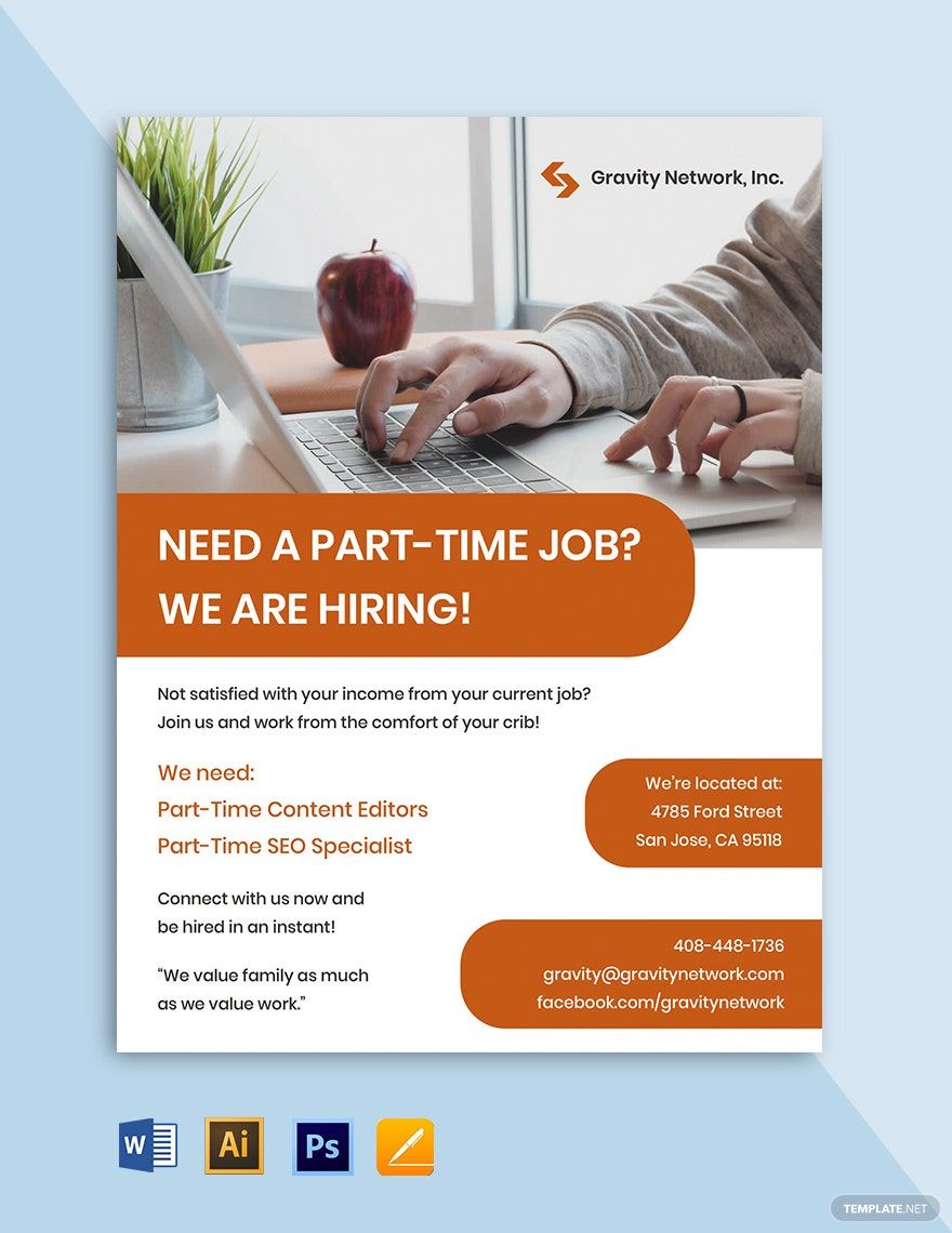 Part Time Work From Home Flyer Template