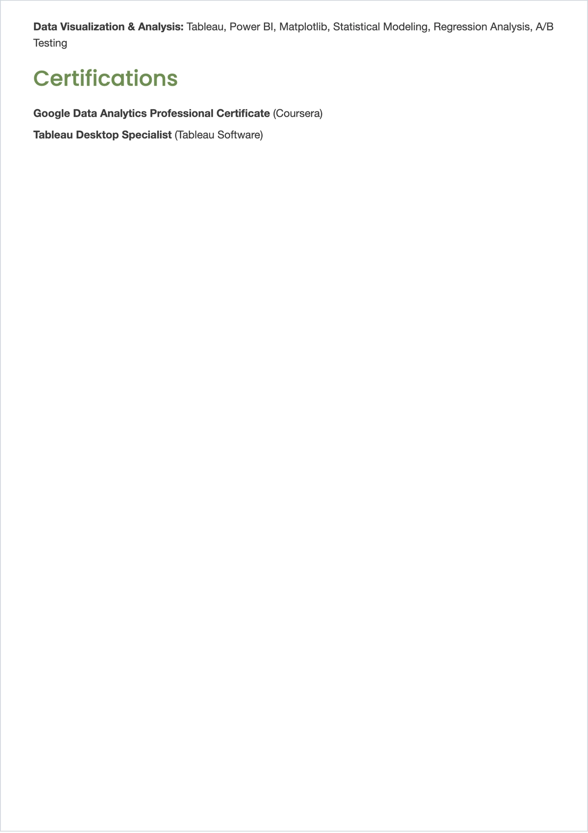 Free Entry-Level Data Analyst ATS Resume Template, AI Resume Builder