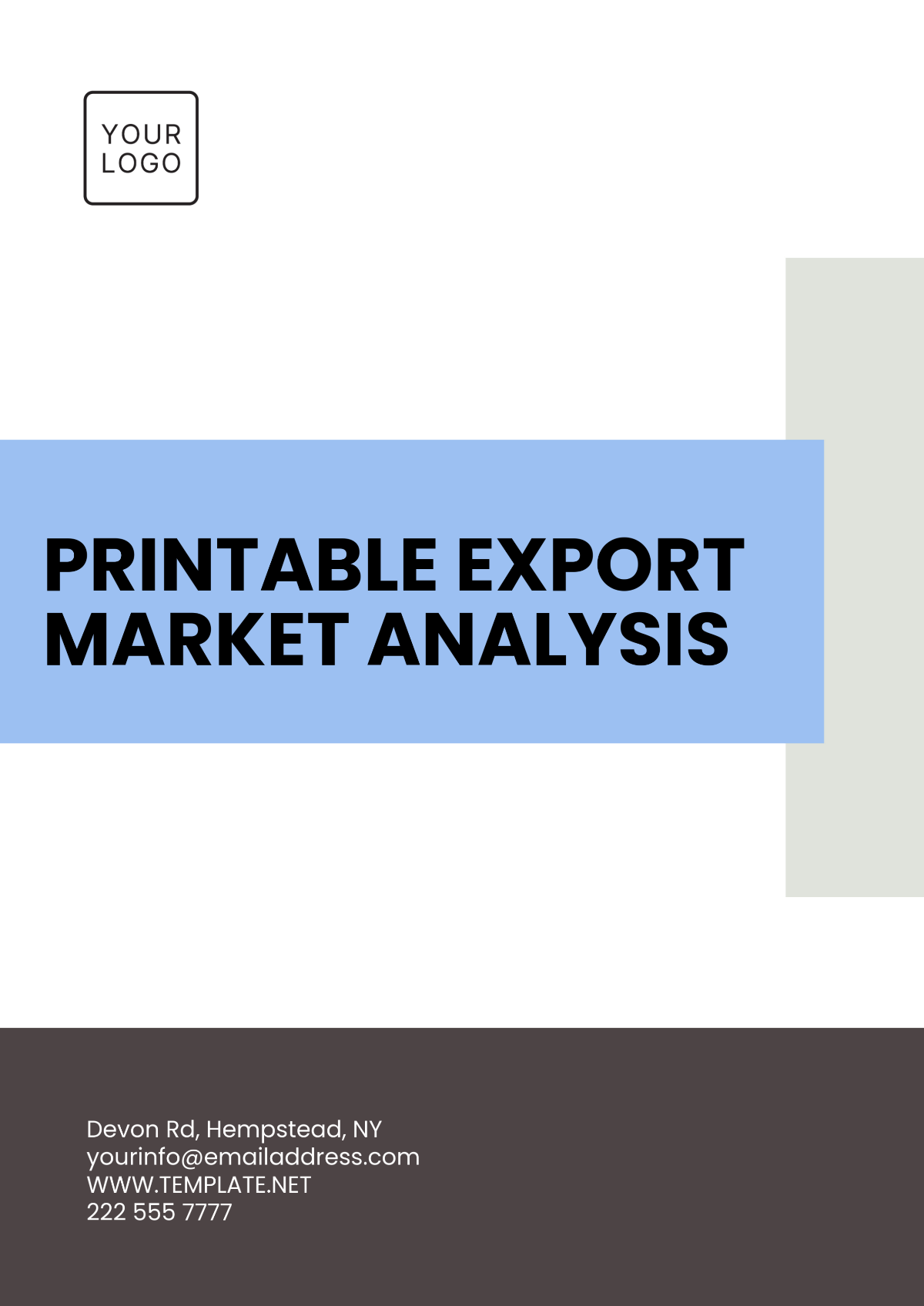 Free Printable Export Market Analysis Template