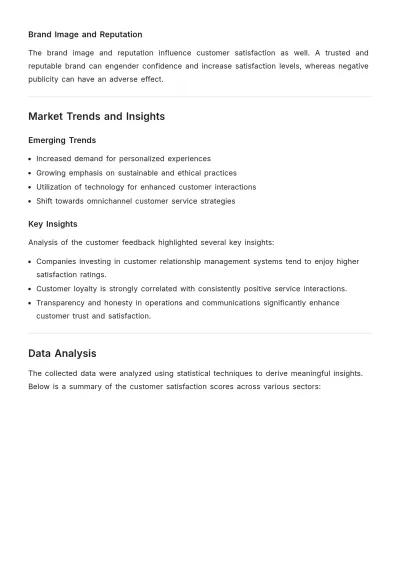 Free Customer Satisfaction Market Analysis Template to Edit Online