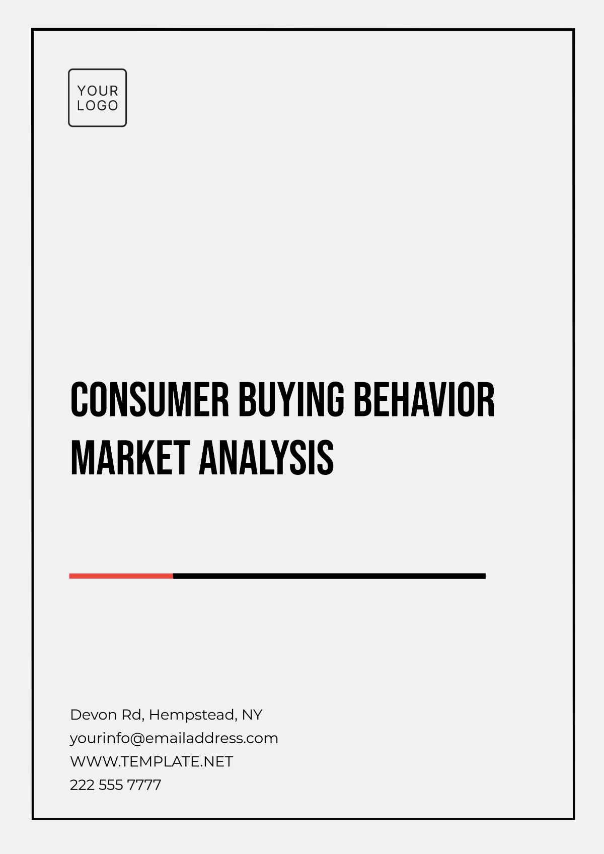 Free Consumer Buying Behavior Market Analysis Template