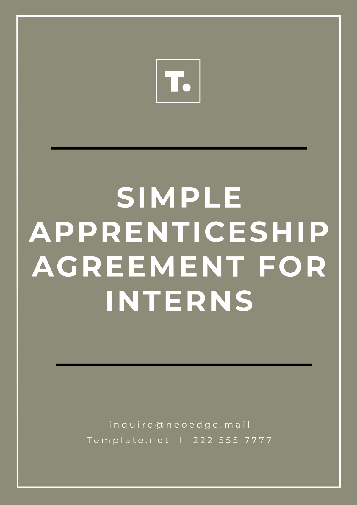 Free Simple Apprenticeship Agreement for Interns Template