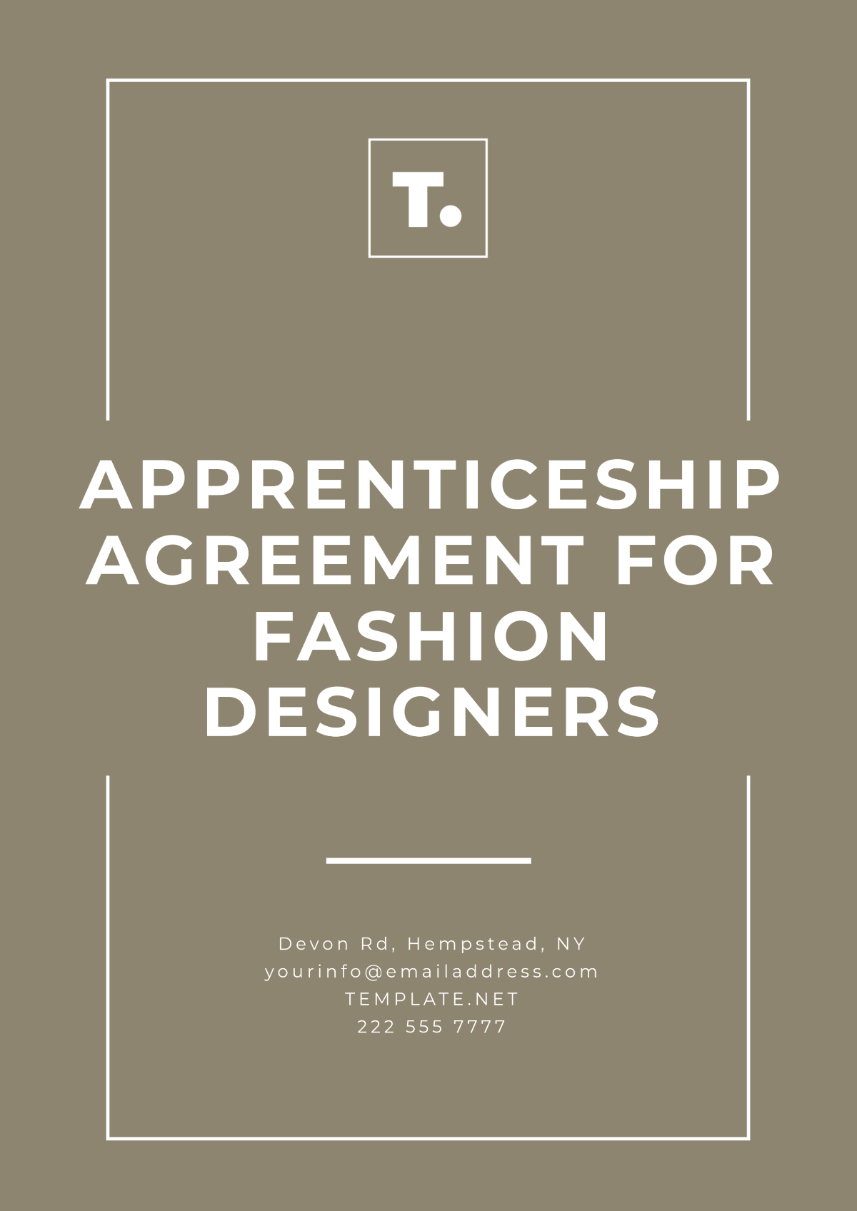 Free Apprenticeship Agreement for Fashion Designers Template