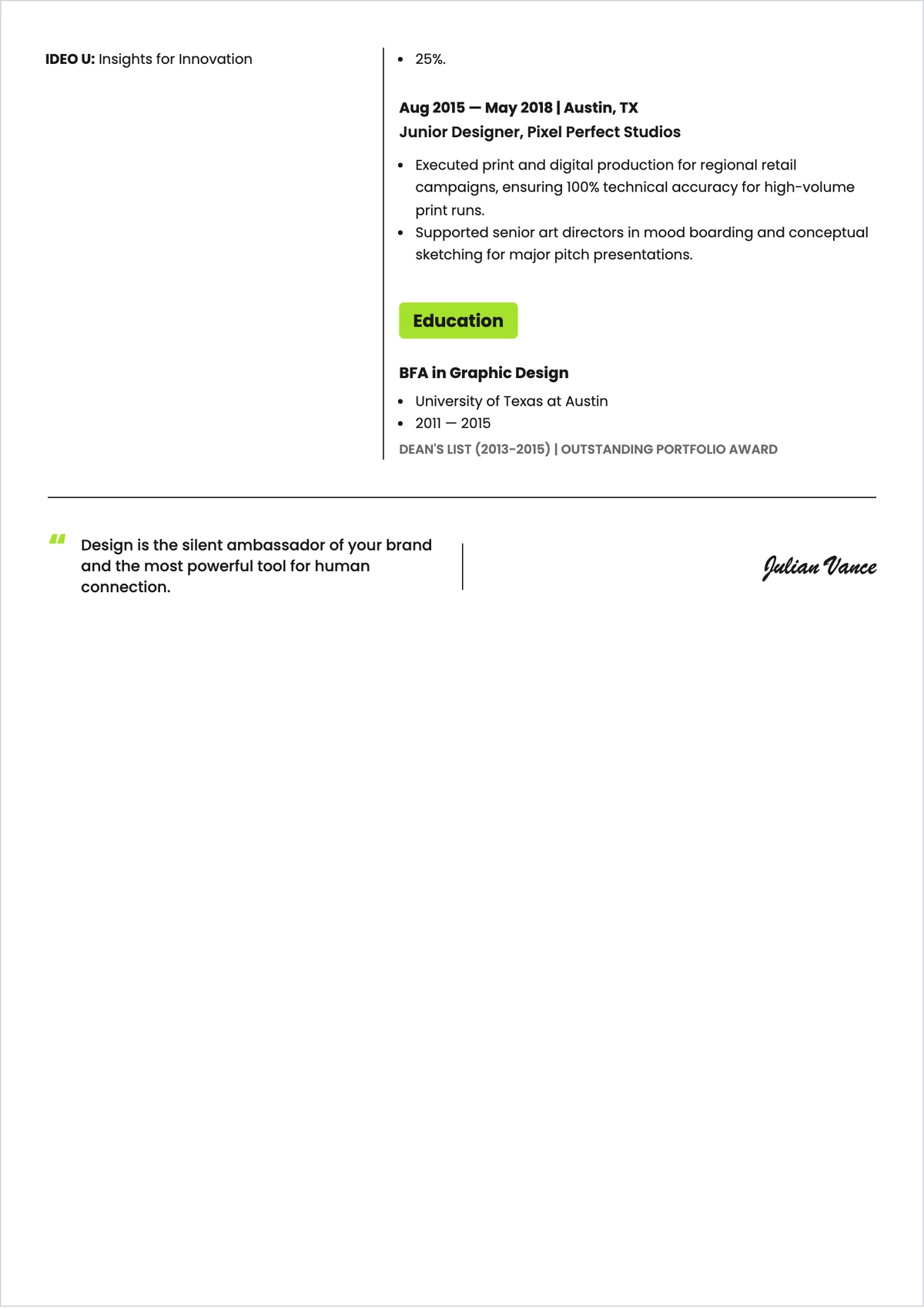 Free Designer ATS Resume Layout Template, AI Resume Builder