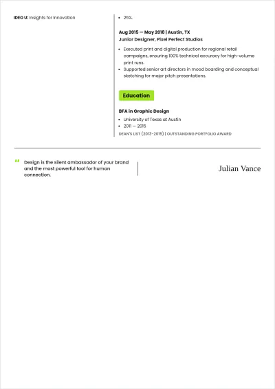 Free Designer ATS Resume Layout Template, AI Resume Builder