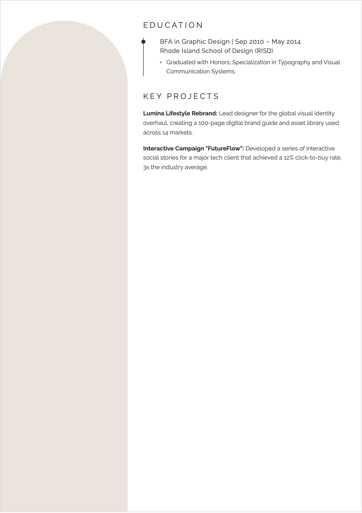 Free Resume Layout ATS Resume Template with Portfolio Section