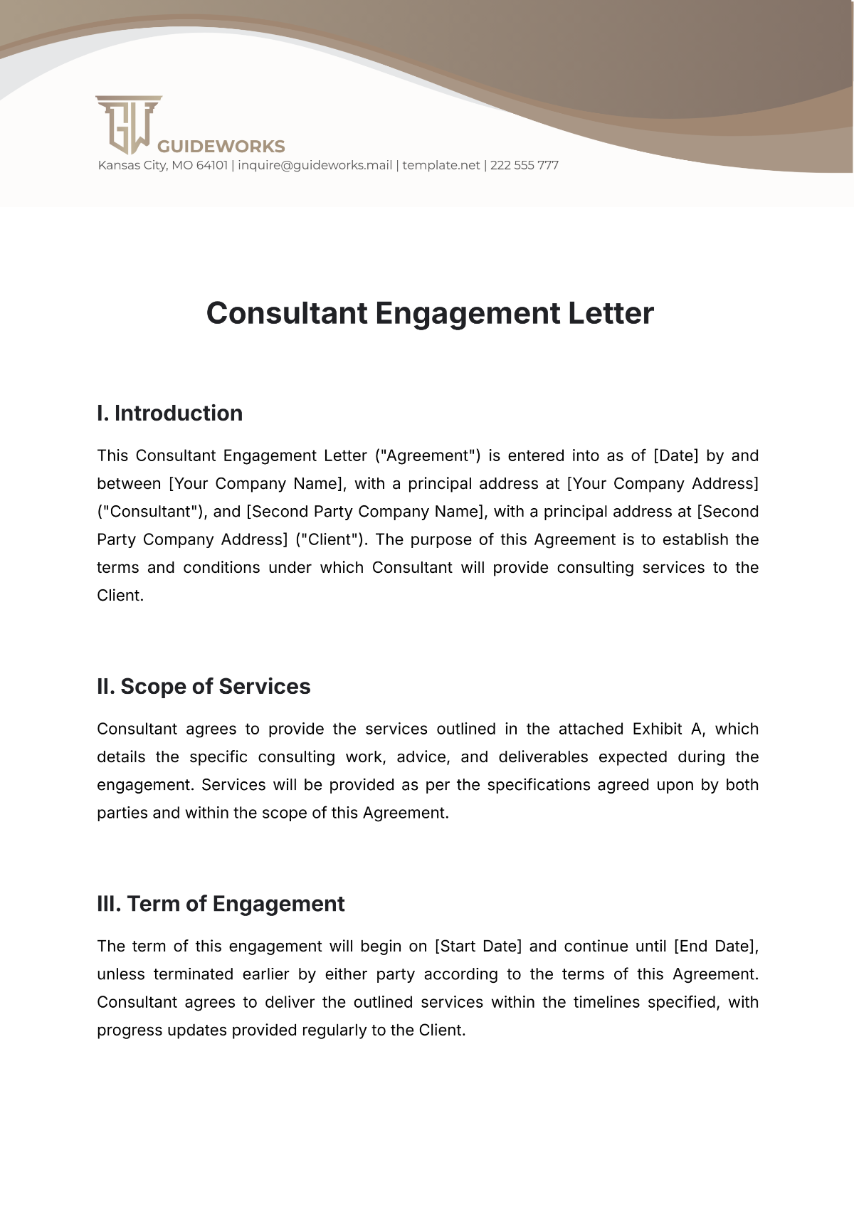 Consultant Engagement Letter Template - Edit Online & Download