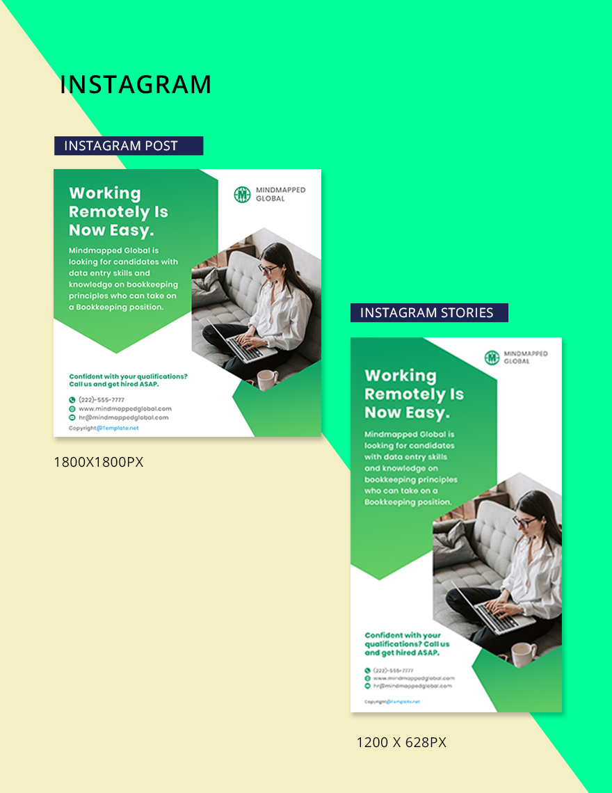 Work From Home Instagram Ads Template