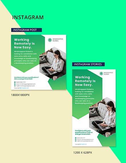Free Work From Home Instagram Ads Template Format