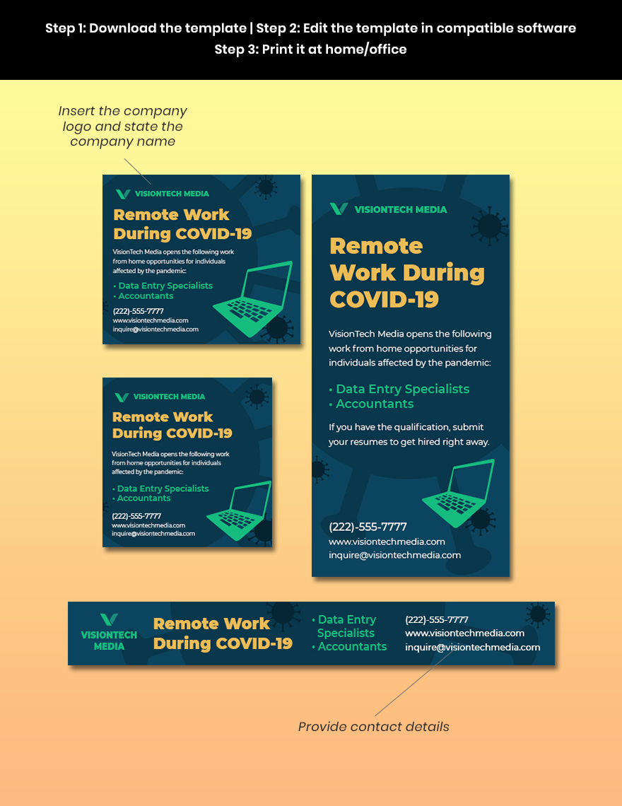 Covid-19 Work From Home Ads Template
