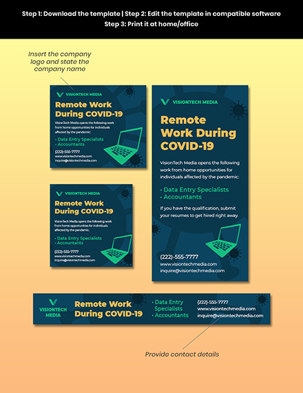 Covid Work From Home Ads Template Format
