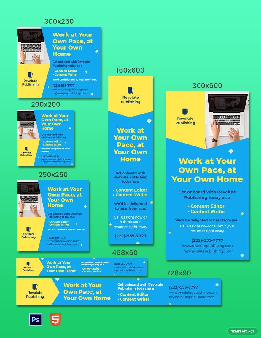 Work From Home Web Ads Template