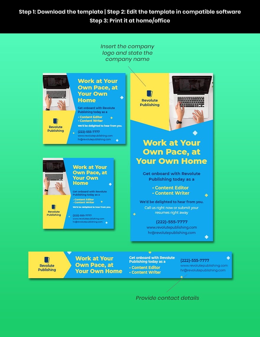 Work From Home Web Ads Template