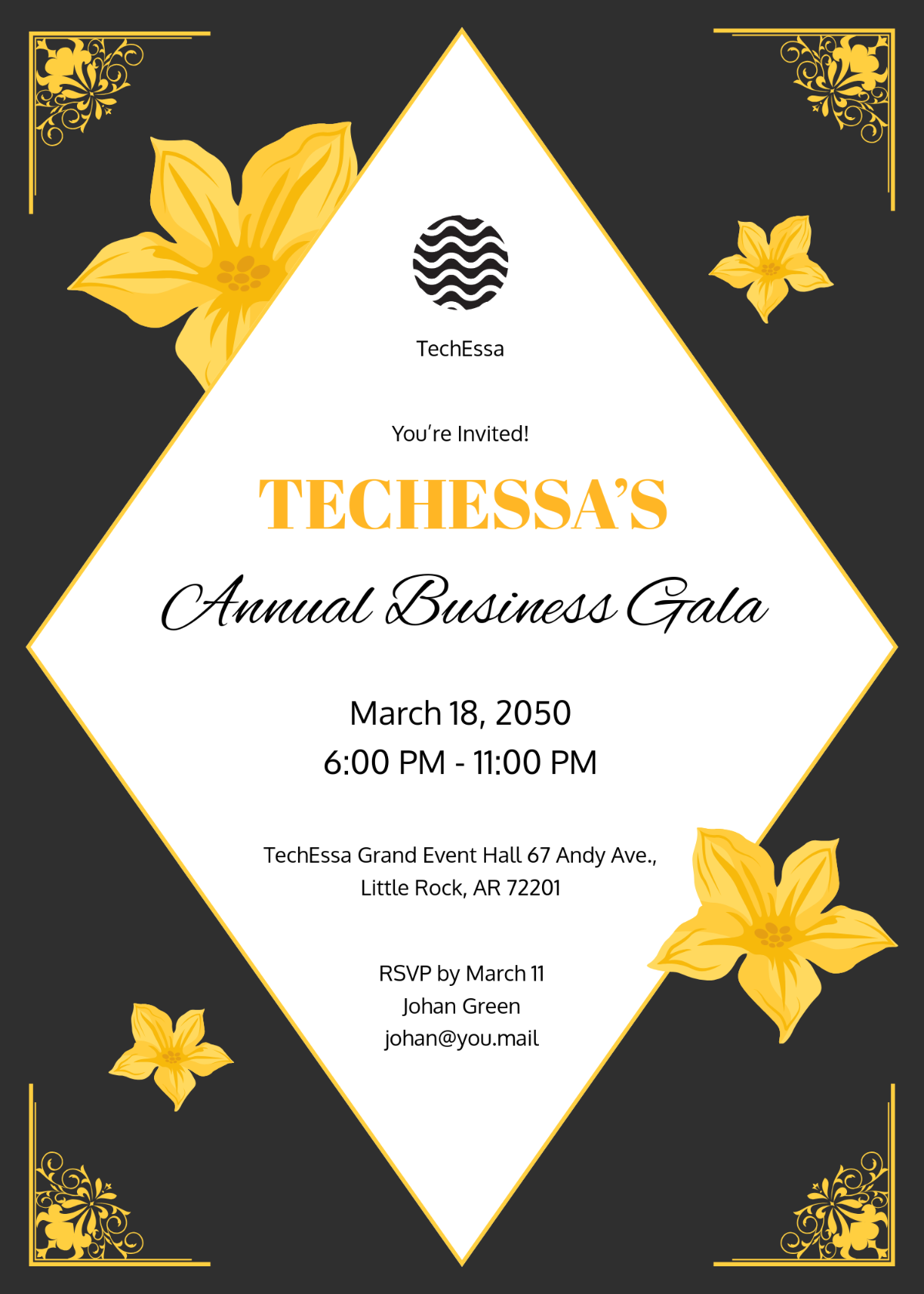 Free Business Gala Invitation Template