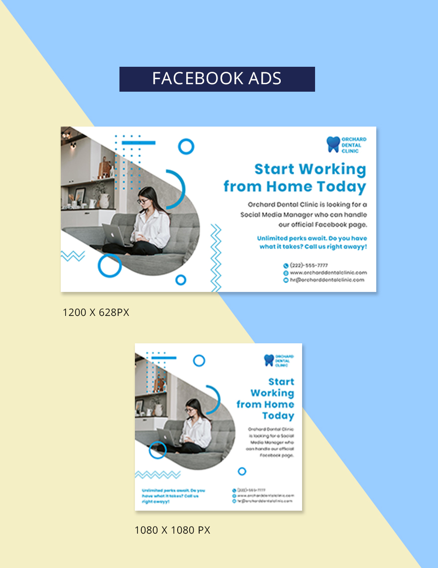 Work From Home Facebook Ads Template