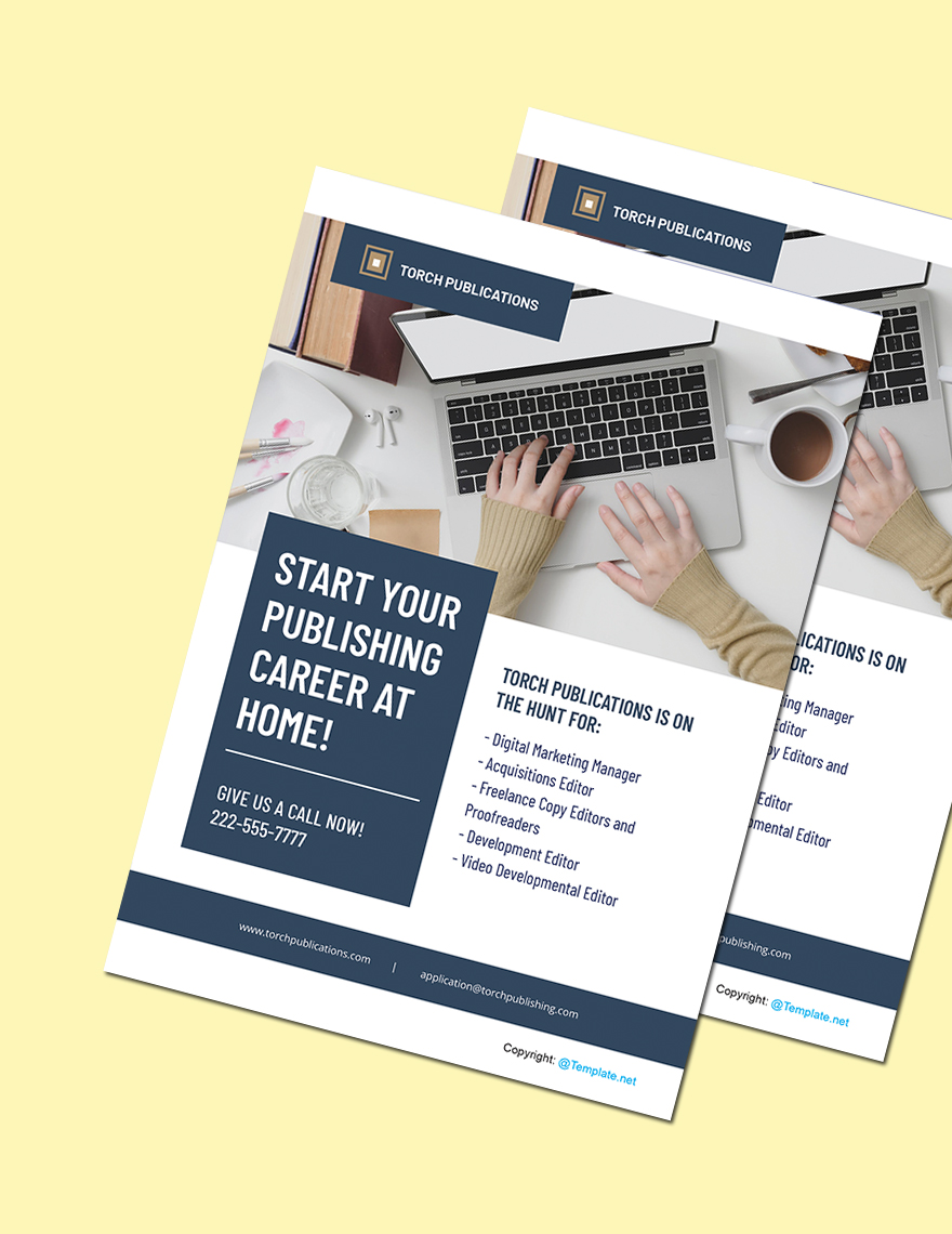Simple Work From Home Poster Template