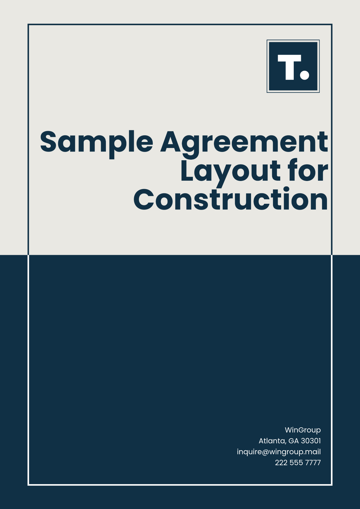 Free Sample Agreement Layout for Construction Template