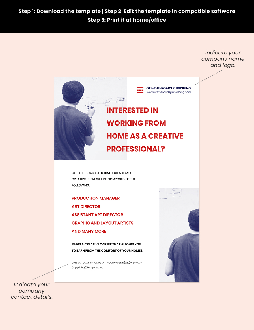 Free Modern Work From Home Poster Download