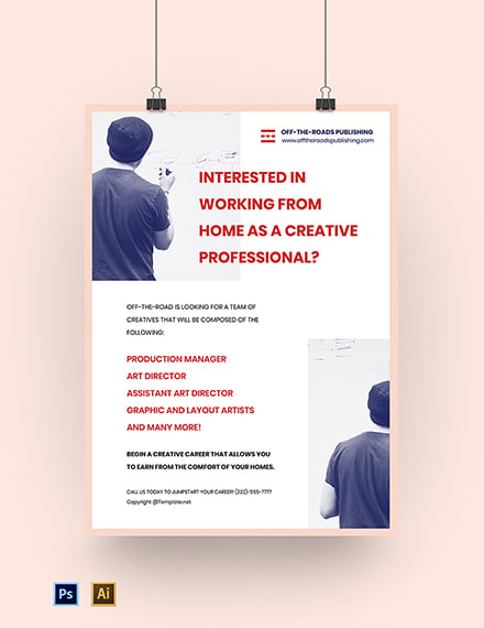 FREE Work from Home Poster Template - Download in Word, PDF ...