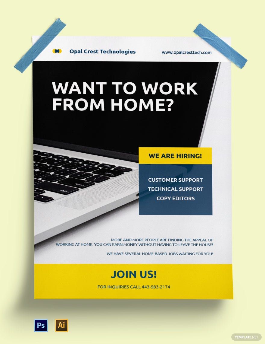Free Creative Work From Home Poster Template