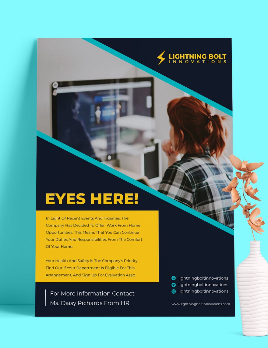 Work From Home Office Poster Template