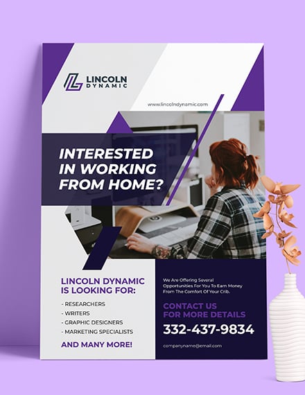 Work Form Home Job Poster Example