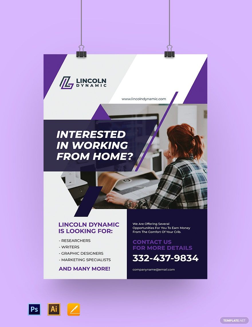 Work From Home Job Poster Template