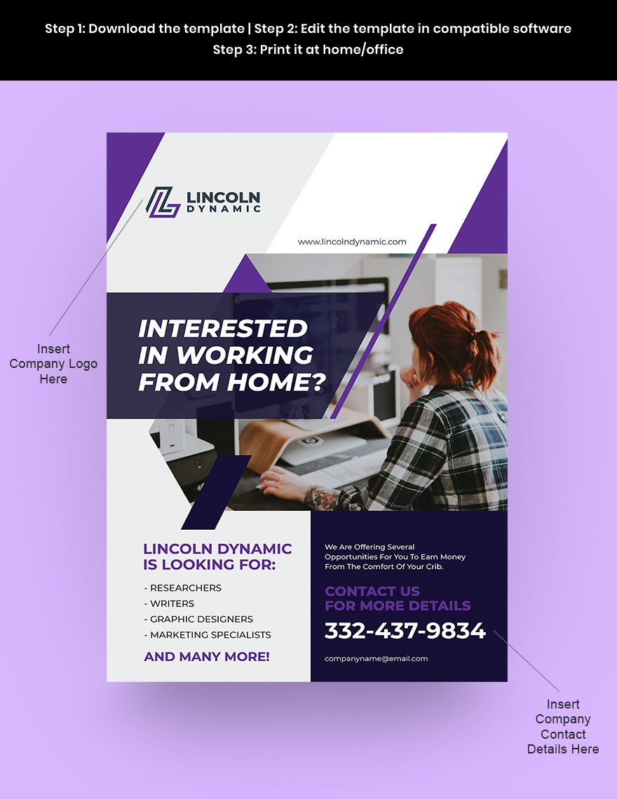 Work From Home Job Poster Template