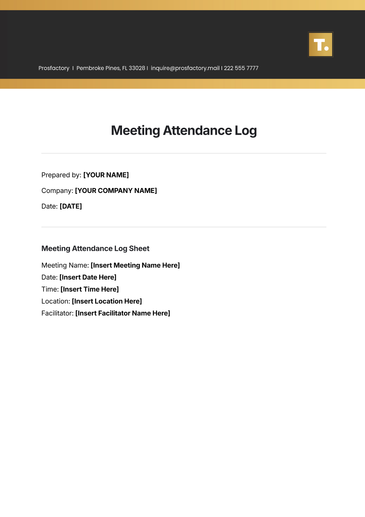 Meeting Attendance Log Template - Edit Online & Download