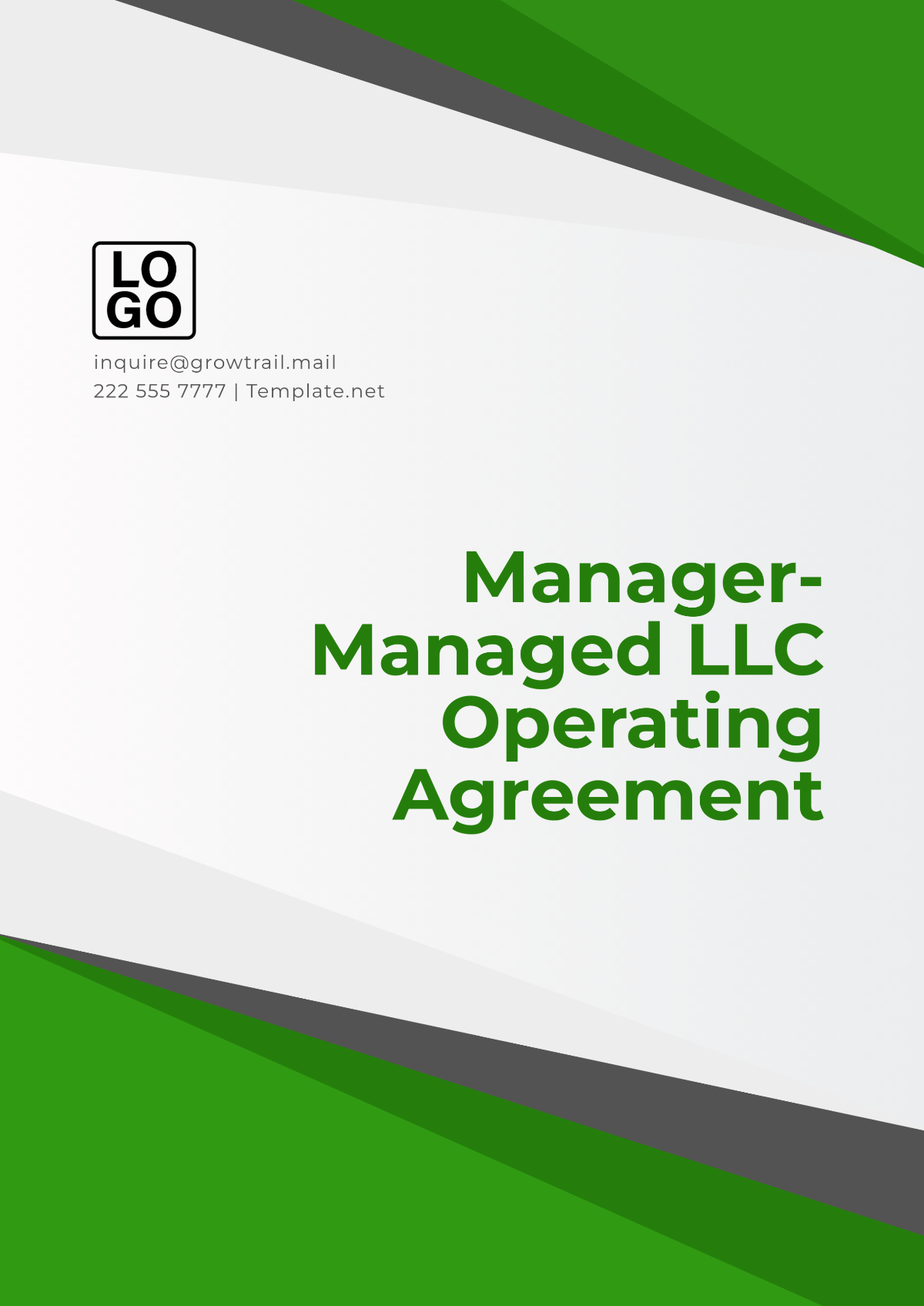 Free Manager-Managed LLC Operating Agreement Template