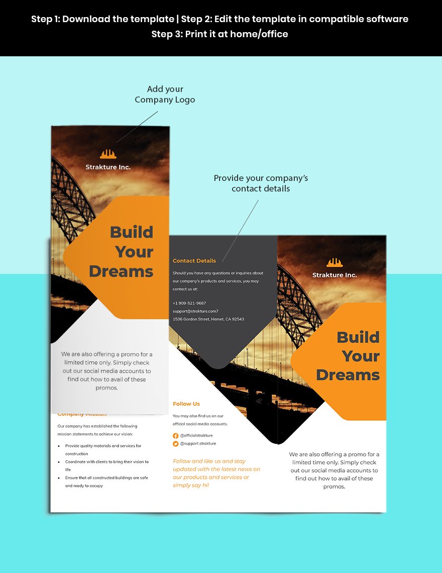 Stay Safe Work From Home Trifold Brochure Template Sample