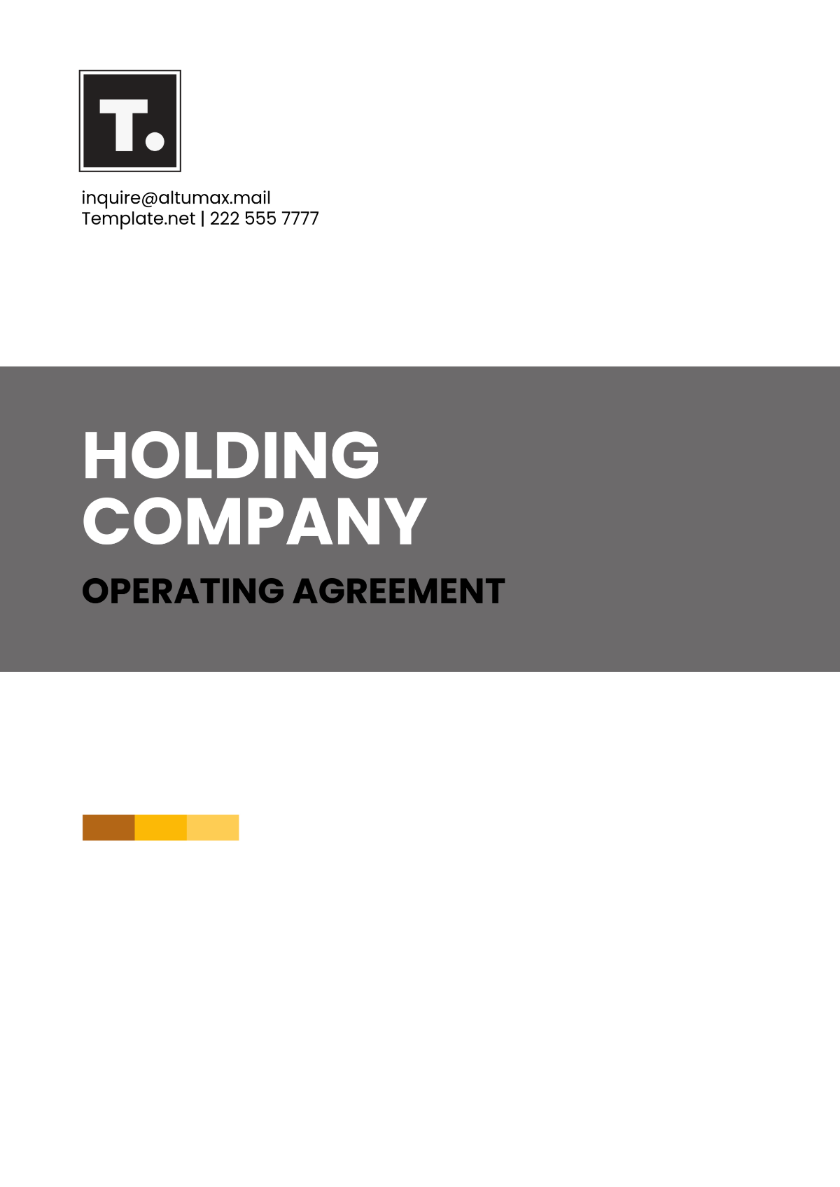 Free Holding Company Operating Agreement Template