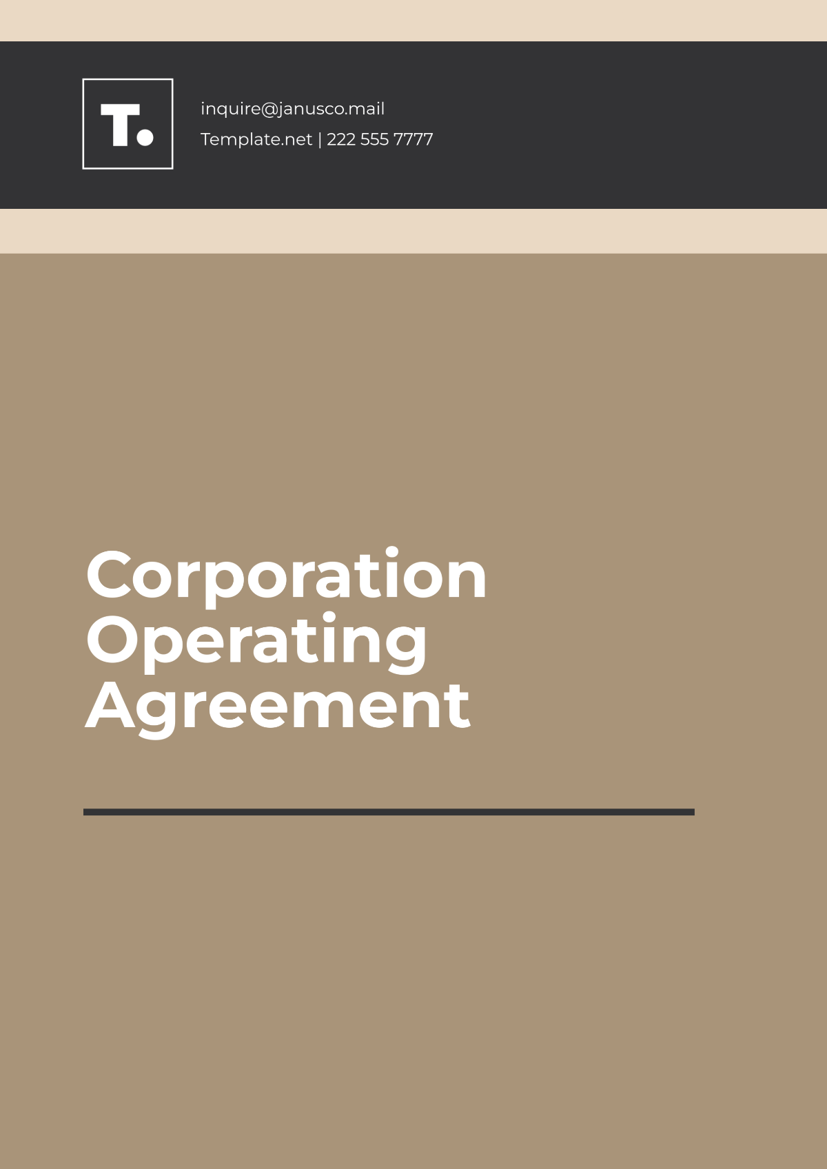 Free Sample Corporation Operating Agreement Template