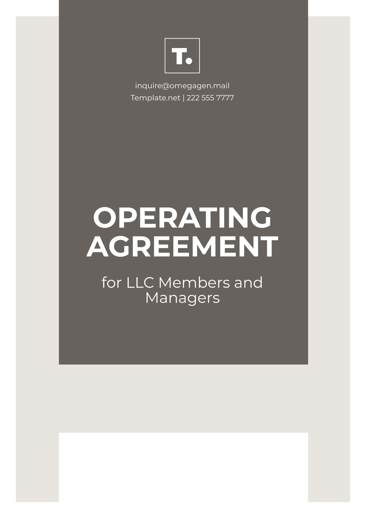 Free Operating Agreement for LLC Members and Managers Template