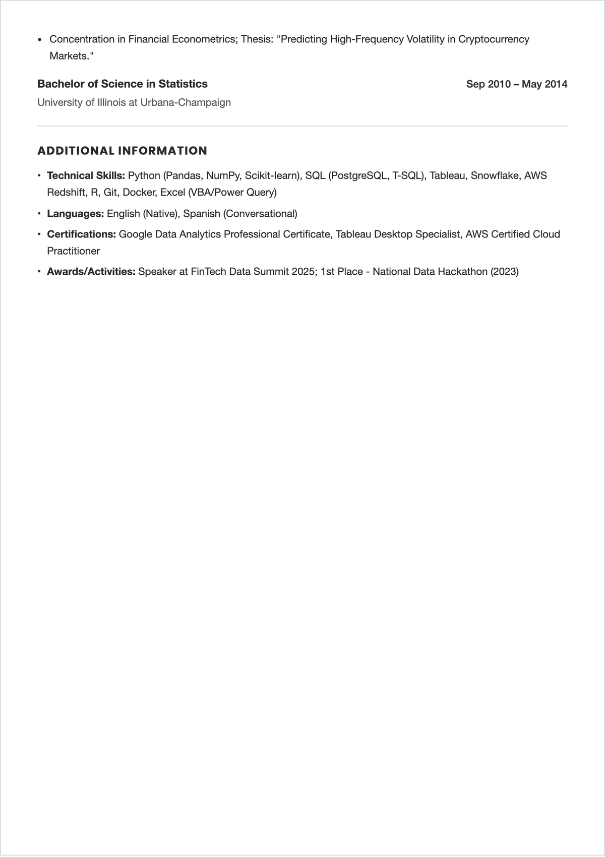 Free AI-Powered Data Analyst ATS Resume Template, AI Resume Builder